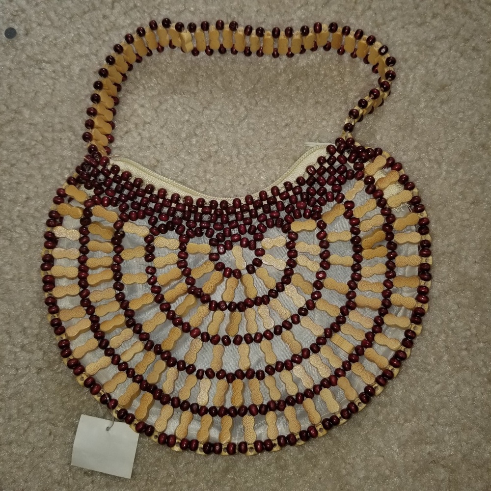Beaded clutch hand bag